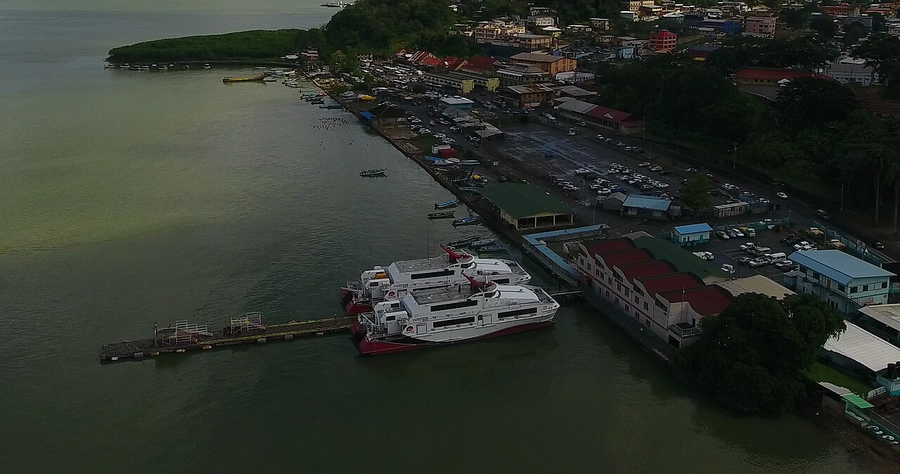 Water taxis moored at King’s Wharf, San Fernando, Trinidad. File photo; not the reported event.